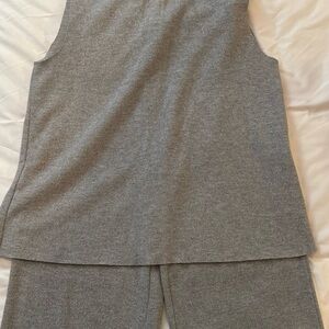 Gray Sleeveless Top and Pants Set